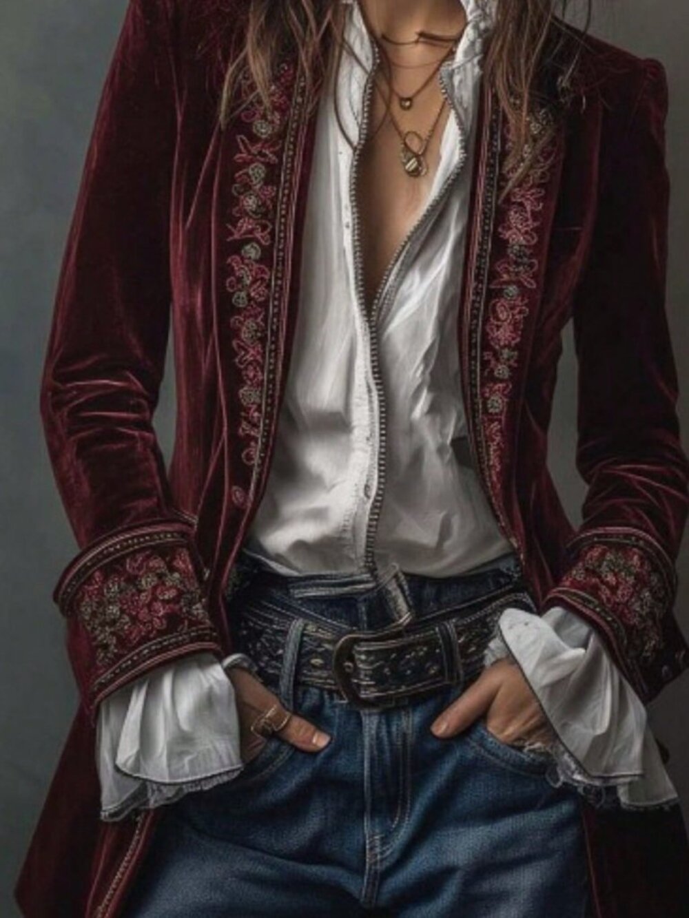 Purplish Elegant Women's Velvet Tailcoat Lapel Collar Sleeve Slim Fit Jacket